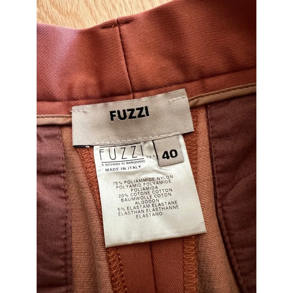 VTG Y2K Fuzzi Italy Women's Low Rise Straight Leg Trouser Pants Rust Brown US S